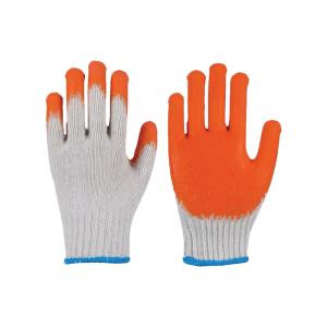COTTON GLOVES WITH LATEX PAINT MEDIUM HD ORANGE
