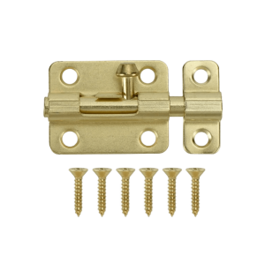 BARREL BOLT BRASS PLATED WITH SCREW