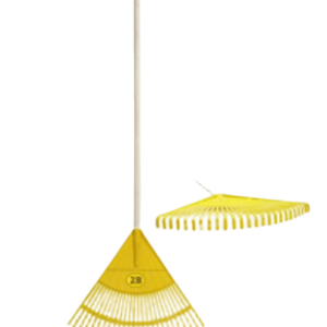 PVC GARDEN RAKE WITH WOODEN HANDLE